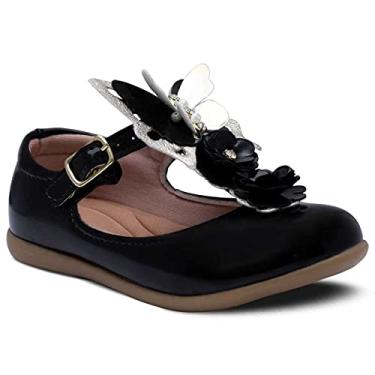Imagem de Sapatilha Salomé Infantil Menina Borboleta Flores 21.17 (Preto, BR, Criança de 1 a 3 anos, Numérico, 22)