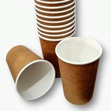 Imagem de Copo Papel 200ml Kraft Café Água Suco Bio Térmico - 50 unid - RZK Biop