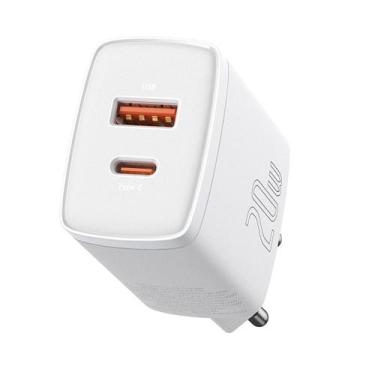 Imagem de Carregador De Parede Baseus UsbA  UsbC 20w, Branco