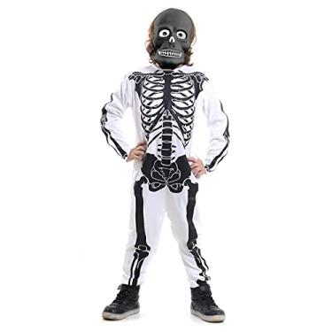 Imagem de FANTASIA ESQUELETO BRANCO COM PRETO INFANTIL-G