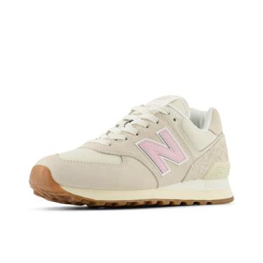 Imagem de New Balance Tênis feminino 574 V2 Sea Salt, Linho/Rosa de meados do século/sal marinho, 6.5