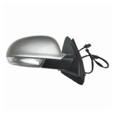 Imagem de Conjunto de espelho retrovisor de carro, lente de ajuste elétrico, aquecimento, lâmpada de direção, acessório automotivo 1K1857508BG, compatível com Jetta MK5 2005-2011(Silvery Right)