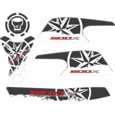 Imagem de Adesivo Completo Kit Tank Pad Cb 500x Com Protetor Do Escape - Resitan