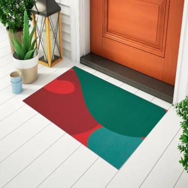 Imagem de Tapete De Porta Capacho Divertido Ondas Multicoloridas