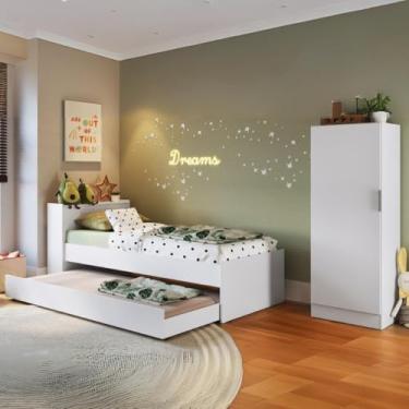 Imagem de Bicama para Colchão 78x188cm com Baú Embutido e Sapateira Multimóveis Mp4362 Branco