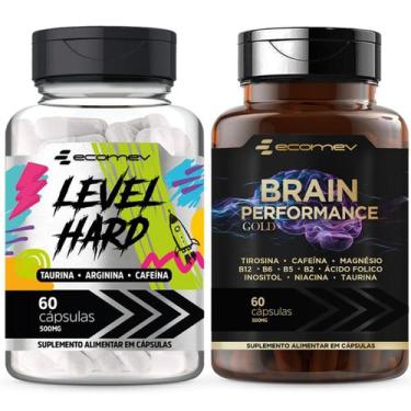 Imagem de Kit Cafeina Taurina Arginina Brain Magnesio Tirosina Inositol 120Cáps 