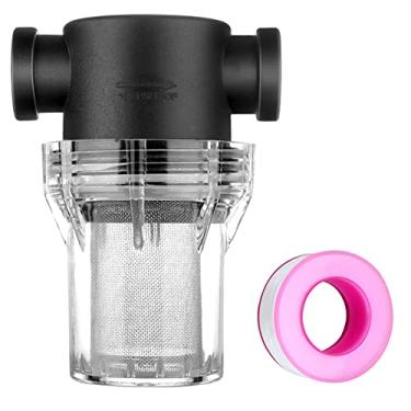 Imagem de Cxztcl Filtro de água em linha, filtro de sedimentos de 1,27 cm, filtro T, 40 malha, torcido no tubo, filtro de aço inoxidável, filtro de tubulação de alto fluxo para lavadora de pressão, mangueira de