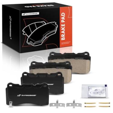 Imagem de A-Premium Conjunto de pastilhas de freio a disco de cerâmica compatível com Honda Civic e Subaru Impreza e Ford Mustang, GT e Chevrolet Camaro, Corvette e Cadillac CTS, XTS e Buick Regal e Volvo S60,