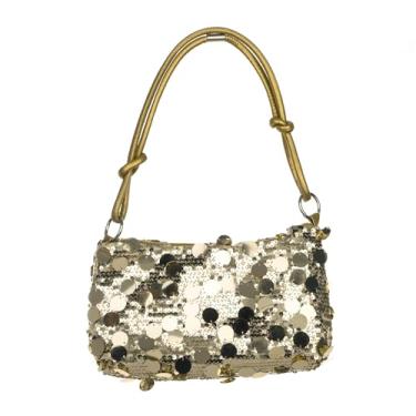 Imagem de Sither Bolsa para noite grande de lantejoulas para noite bolsas femininas brilhantes com glitter para presente de festa de Halloween, Dourado, Medium