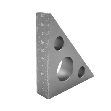 Imagem de Régua triangular, ângulo reto, 45°, 90°, liga de alumínio ygfrsto