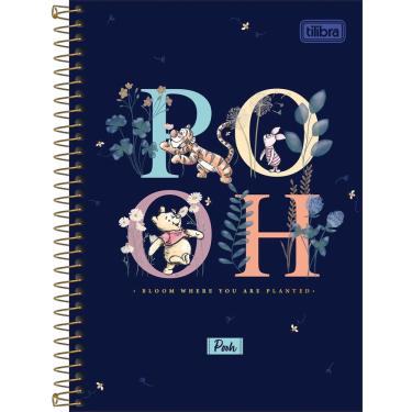 Imagem de Caderneta Espiral Pooh 80 Folhas 14x20cm Tilibra Capa Dura Metalizada