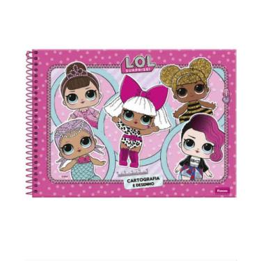 Imagem de Foroni Caderno Cartografia e Desenho 96 Folhas 27,5x20 cm Capa Dura LOL Surprise