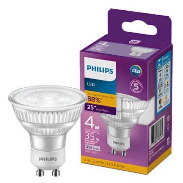 Imagem de Kit 6 lampadas dicroica led gu10 4w 350lm philips, 127/220V, BRANCO-QU