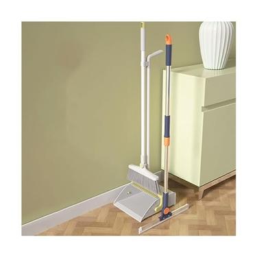Imagem de SUREK Conjunto moderno de vassoura rotativa e pá de lixo escova de limpeza com pá de lixo dobrável para lobby interno conveniente, pacote com 3