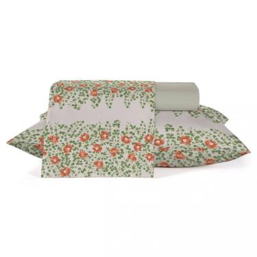 Imagem de Jogo de Cama Queen 4 Peças Teka 100% Algodão 150 Fios Botanique
