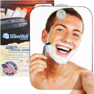Imagem de The Shave Well Company Espelho de viagem sem neblina para barbear | Espelho de banheiro sem neblina com sucção de parede removível | Pequeno, portátil, portátil para maquiagem