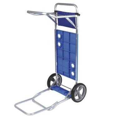Imagem de Carrinho de Praia MOR Multiuso com Avanço para Caixa Térmica, Azul
