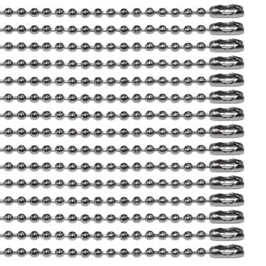 Imagem de CleverDelights Colares de corrente de bola de bronze de 2,4 mm – Pacote com 100 – 61 cm de comprimento – Joias artesanais de ferro forte correntes de prata escura, 24 Inch, Ferro, Sem Pedra Preciosa