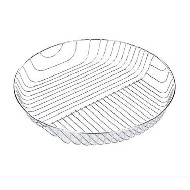 Imagem de Cesta de frutas para cozinha, arte de ferro, cesta de frutas para casa, redonda, cesta de armazenamento de frutas, moderna, simples, dourada/prata