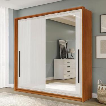 Imagem de Guarda-Roupa Casal Valência 2 Portas 2 Gavetas com Espelho Freijó/Bran