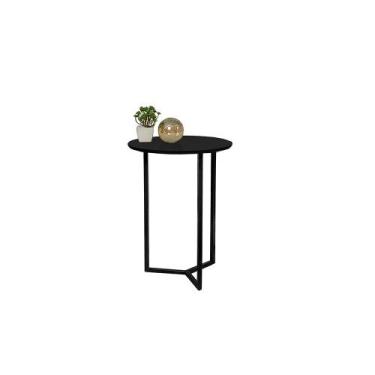 Imagem de Mesa de Centro ou Canto redonda Alice Preto alt 55cm - Casa Donne, Pre