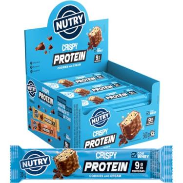 Imagem de Nutry Barra De Proteínas Crispy Cookies & Cream 30G - Display Com 12 Unidades - Com Whey E 9G De Proteínas