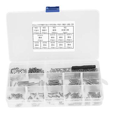 Imagem de Conjunto de Parafusos M2 662PCS, Parafuso de Máquina Cruzada de Cabeça Panela de Aço Inoxidável 304, Arruela Elástica Plana, Porca, Com Caixa de Armazenamento de Plástico, para