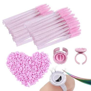 Imagem de 100 Porta Cola + 100 Escovinhas para Cílios e Sobrancelhas Kit de Uso 