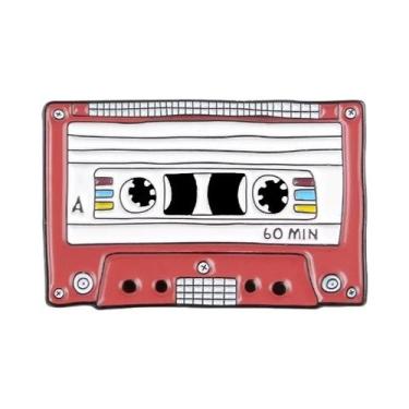 Imagem de Cassete de Fita Magnética Retrô - Broche de Lapela Vintage Anos 80, XZ