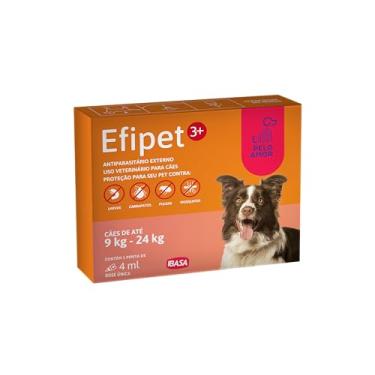 Imagem de Ibasa Efipet 3+ 4ml - Antiparasitário Externo para Cães de 9kg a 24kg