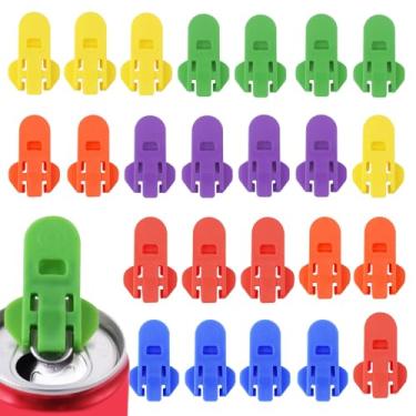 Imagem de 24 peças de abridor de lata de refrigerante colorido, mini abridores de garrafas leves premium, abridor de latas leve, para abas de latas de cerveja de coca, idosos, acampamento, reunião de família