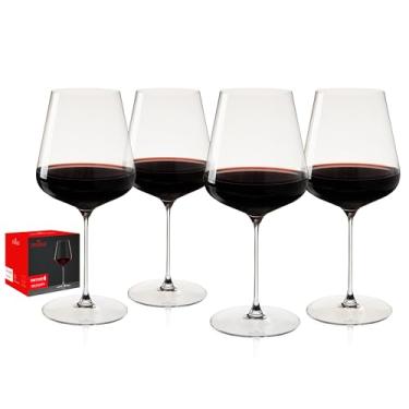 Imagem de Spiegelau Taças de vinho tinto de haste longa feitas na Europa para casamento, aniversário, festa de aniversário, jantar, artigos de vidro, acessórios de carrinho de bar doméstico, 737 g, conjunto de