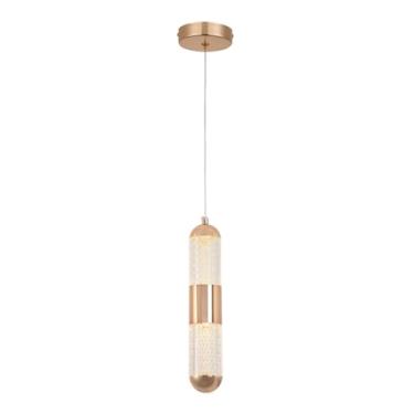 Imagem de Pendente LED 5W 3000K 29CM Cristal e Metal Dourado - Sindora DCD02138