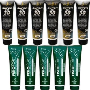 Imagem de Kit 6 Super Gel 30 Ervas + 5 Pomada Massageadora Fisiofort - Bio Insti