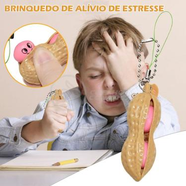 Imagem de Chaveiro Amendoim Fidget Toy Brinquedo Anti Stress De Apertar Do Tiktok Silicone Sensorial Relaxa