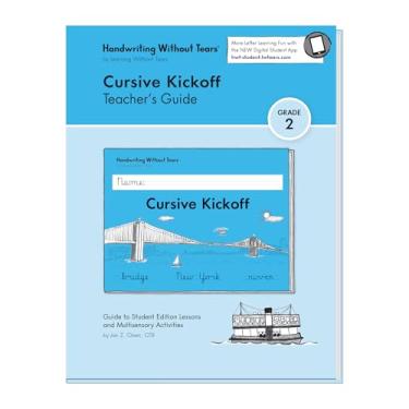 Imagem de Learning Without Tears - Cursive Kickoff Teacher's Guide, edição atual – Série Handwriting Without Tears – Livro de redação do 2º ano – Escrita cursiva, aulas de artes de idiomas – para uso escolar ou doméstico
