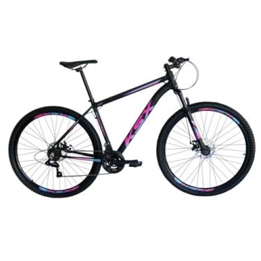 Imagem de Bicicleta 29 KSX Masculino Mtb Alum. Bike Index Freio Mecânico 21v Cabeamento Interno Suspensão 80mm (PRETO/ROSA, 15)