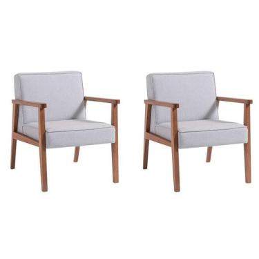 Imagem de Conjunto com 2 Poltronas Júlia Cinza e Nogueira - Mobly