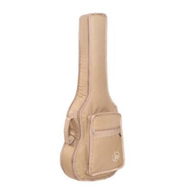 Imagem de Capa Bag Violão Folk Acolchoada Cargo Extra Luxo Bege - JPG