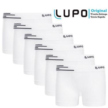 Imagem de Kit com 6 Cuecas Boxer Infantil Microfibra sem Costura Lupo, Branco, P