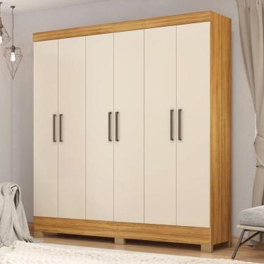 Imagem de Guarda-roupa Casal 6 Portas Prático Cinamon/Off-White