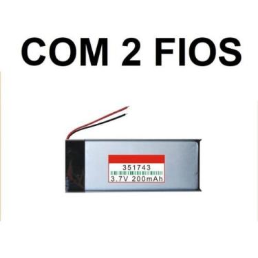 Imagem de Bateria Com 200mah 351743 Medida 3,5mmx17mmx43mm 2 Fios 3,7v - bgb