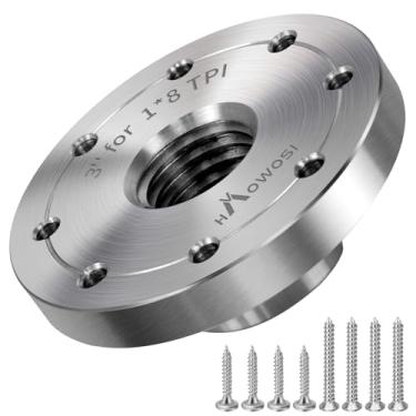 Imagem de HAowosi Placa frontal de torno de madeira de aço de 7,6 cm, placa frontal para torno de madeira, placa de face de torno adequada para eixo de 2,5 cm x 8TPI sem mandril
