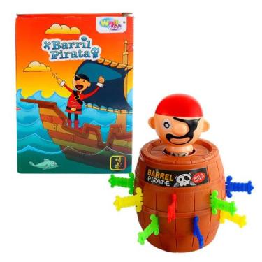 Imagem de Jogo Barril Pirata, Brinquedo de Ação com 16 Espadas Coloridas, Jogo de Mesa para Família