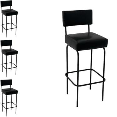 Imagem de Kit 4 BanquetaS Para Cozinha Bar Balcão Churrasqueira Bistrô - Alumini