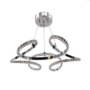 Imagem de Lustres, sala de jantar de cristal LED, sala de jantar, quarto, teto perfilado de alumínio, iluminação moderna/prata/a