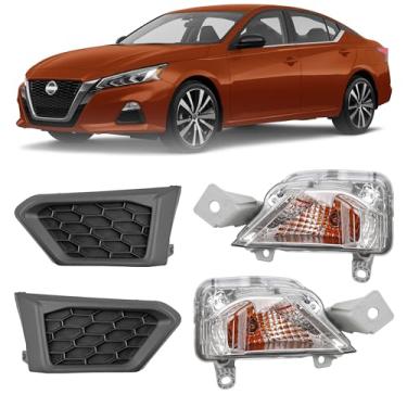 Imagem de Conjunto de farol de neblina frontal compatível com Nissan Altima 2019 2020 2021 - substituição lateral do motorista e passageiro de farol de neblina # 26135-6CA0A 26130-6CA0A NI2530121 e NI2531121