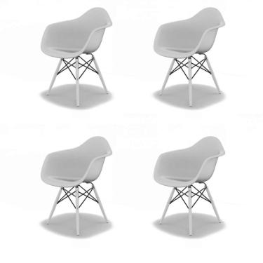 Imagem de Conjunto com 4 Cadeiras Eames Arm DSW Branco