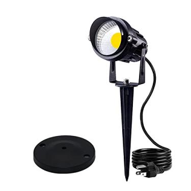Imagem de HANNAHONG Holofote Externo 5W Ac120V, Iluminação Led Cob Branca Quente Para Áreas Internas, Quintal, Casa, Árvore, Jardim, Luzes De Encaixe Com Suporte E Base Pontas, Cabo 1,5 M À Prova D'Água