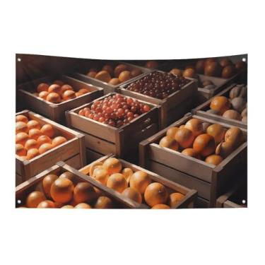 Imagem de Bandeira de exibição de frutas 152 x 243 cm sem desbotamento bandeira de boas-vindas bandeiras de jardim, quintal, casa, decorativo, jardim, quintal, bandeira, interior, exterior, festa, decoração de